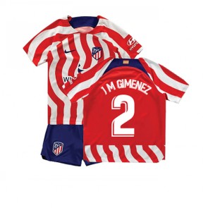 Atletico Madrid Jose Gimenez #2 babykläder Hemmatröja barn 2022-23 Korta ärmar (+ Korta byxor)